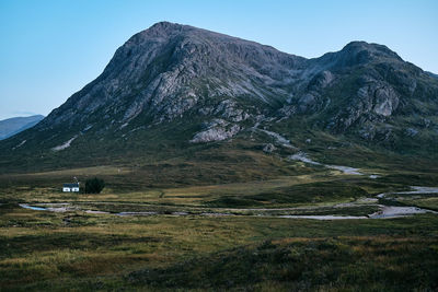 Scenic view of glencoe against clear sky