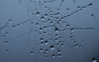 Full frame shot of raindrops on glass