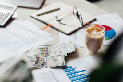 Close-up of coffee on table