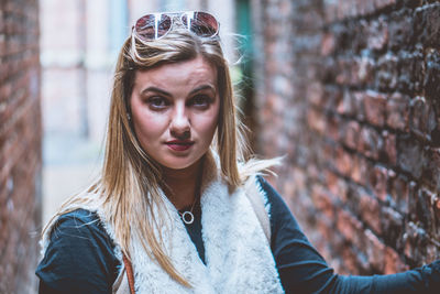 Close-up portrait of young woman