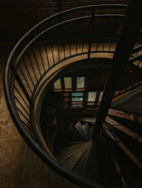 Low angle view of spiral staircase