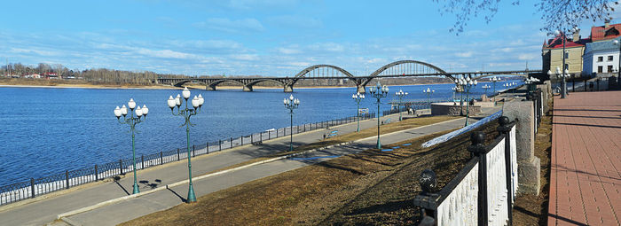 View of bridge over sea against sky