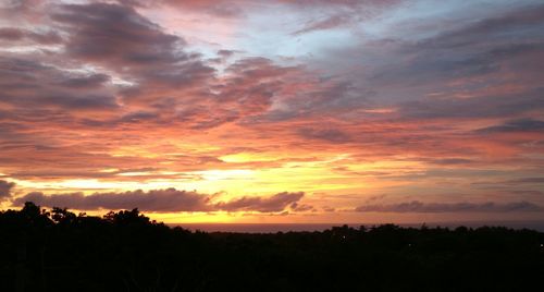 Scenic view of dramatic sky during sunset