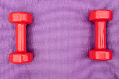 Dumbbells on table