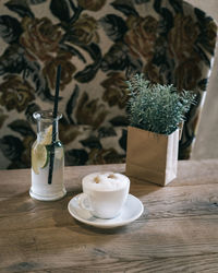 Close-up of coffee on table