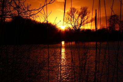 Sunset over lake