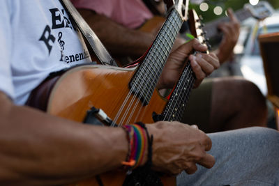 Musicians are seen playing at a vintage car event in the city of salvador, bahia.