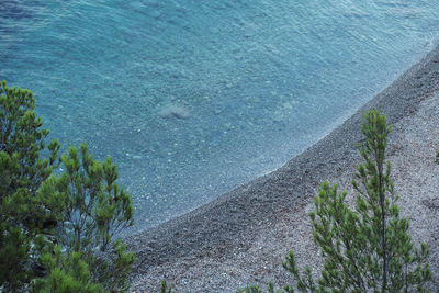 High angle view of sea shore