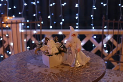 View of christmas decorations on table