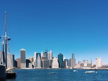 City skyline against clear sky