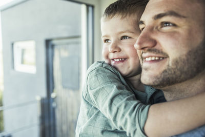 Portrait of father and son