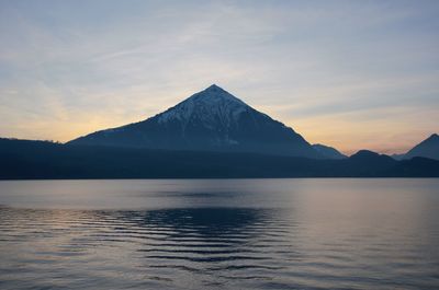 Scenic view of lake and mountains