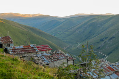 High angle view of townscape against sky