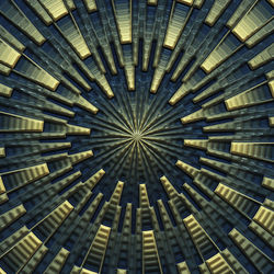 Directly below shot of ceiling in building
