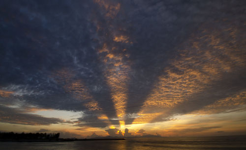 Sunset and cloudy