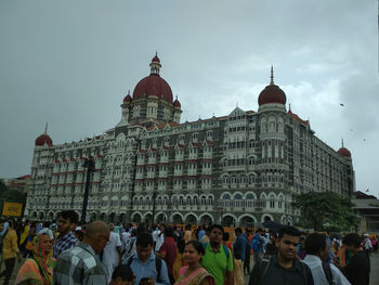 Group of people in front of building