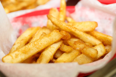 Close-up of burger and fries