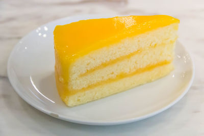 Close-up of bread in plate