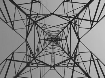 Low angle view of electricity pylon