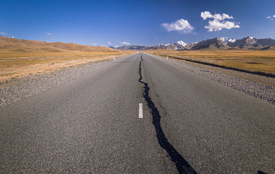 View of empty road along landscape