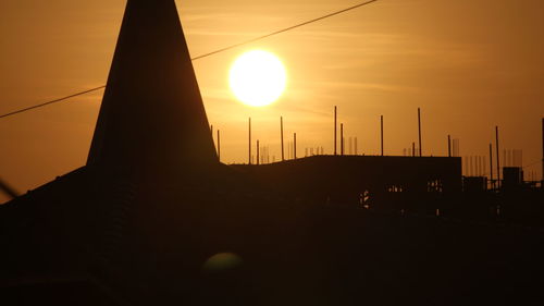 Silhouette of sun at sunset