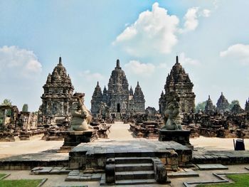 Temple building against sky