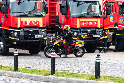 Vehicles on road in city