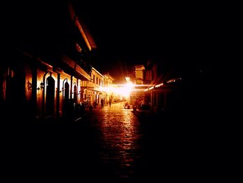 Illuminated street light at night