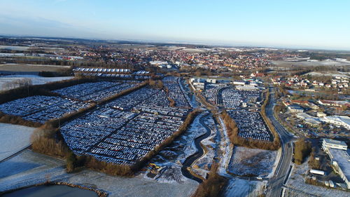 High angle view of cityscape