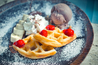 Close-up of food in plate