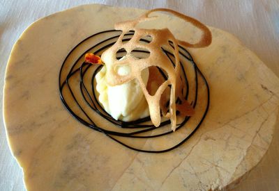 Close-up of pastry in plate