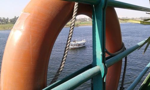 Cropped boat in river