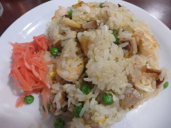 Close-up of food served in plate