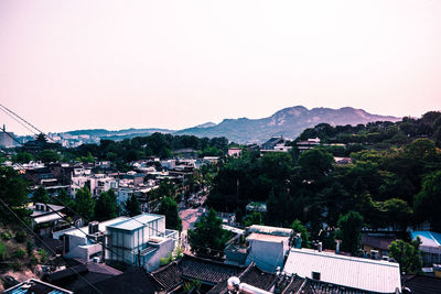 High angle shot of townscape