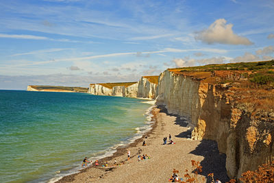 Scenic view of beach against sky