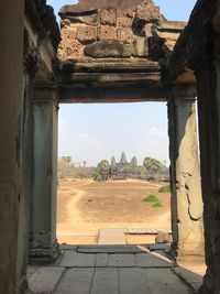 View of old ruin building against sky