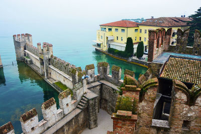 High angle view of buildings in city