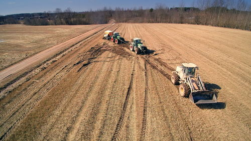 People working on agricultural field