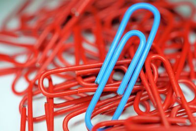 Close-up of paper clips 