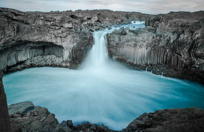 Scenic view of waterfall