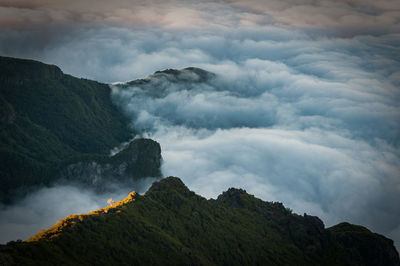 Low angle view of mountain against sky