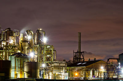 Night view of the factory