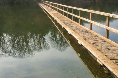 Footbridge over lake