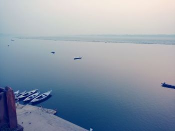 Boats in sea