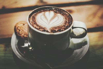 Close-up of coffee on table