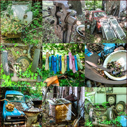 High angle view of market stall