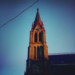 Low angle view of clock tower