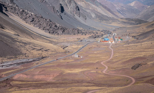 High angle view of road amidst landscape