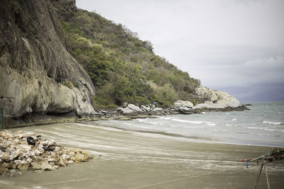 Scenic view of beach against sky