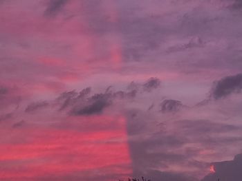 Smoke emitting from chimney against sky at sunset